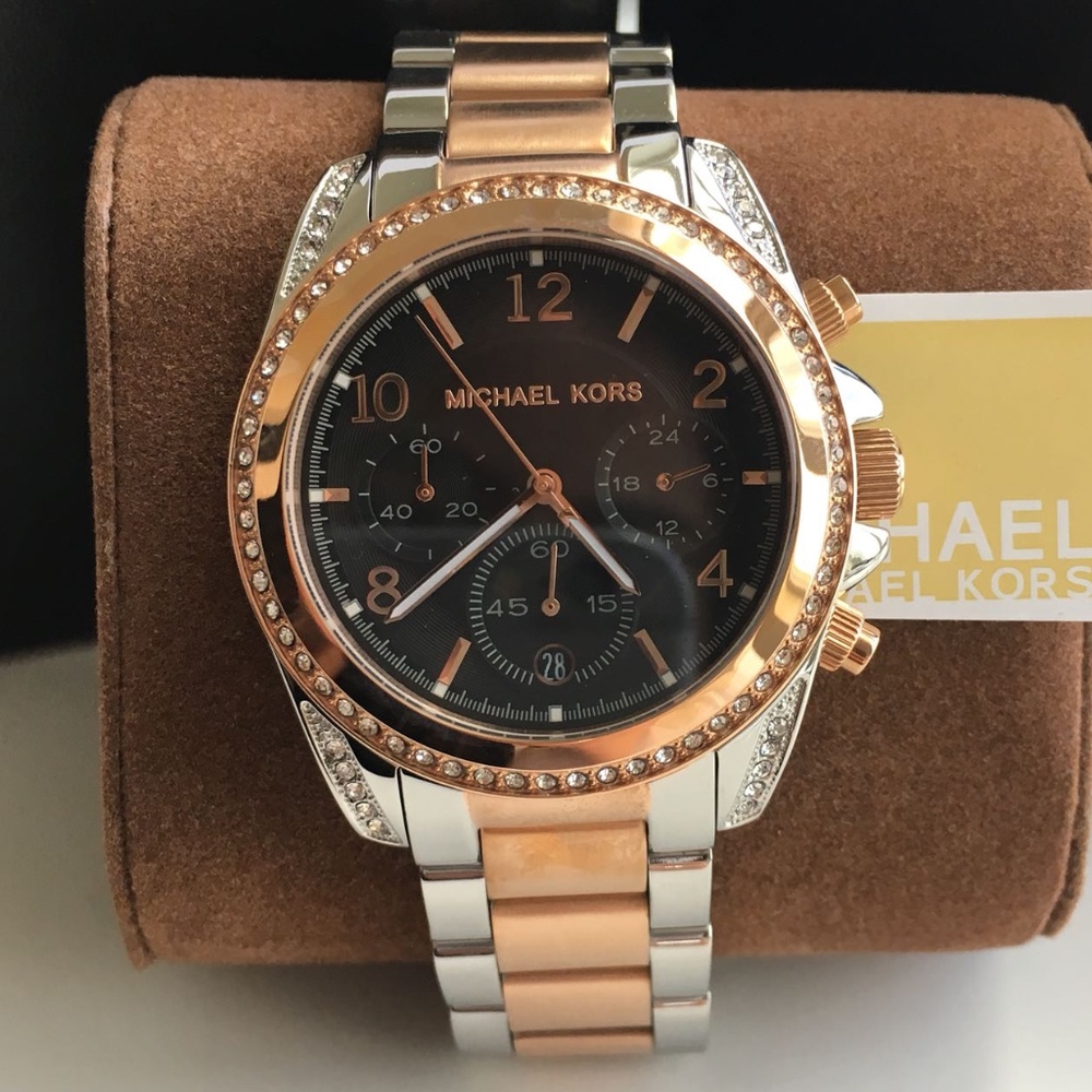 NEW Michael Kors Silver and Rose Gold Watch MK6093